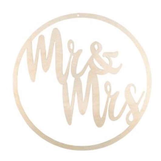 Wood wreath "Mr & Mrs"